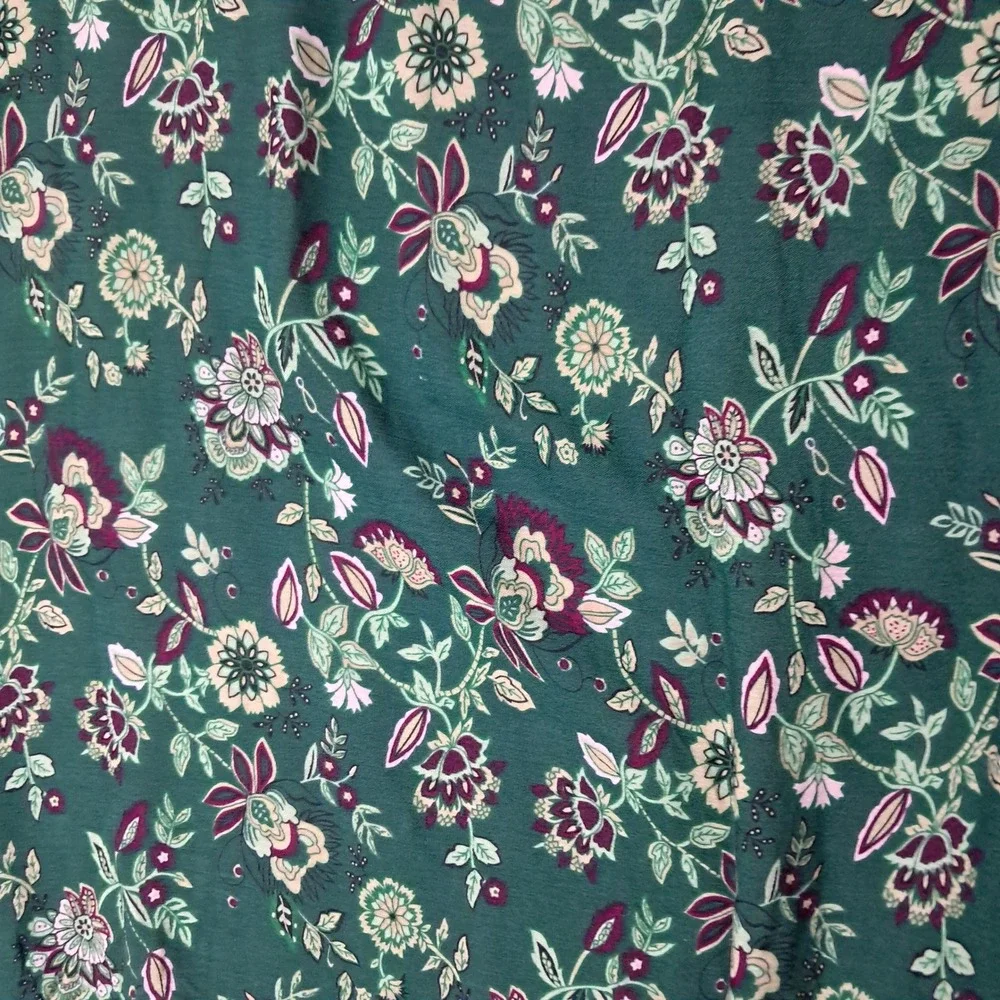 New J. Jill Kimono Wrap Womens S-L Green Emerald Floral Open Front Lightweight
